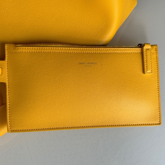 Yves Saint Laurent Yellow Tote Bag with Pouch - Picture 5 of 14